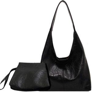 Women Vintage PU Leather Shoulder Bag Large Capacity Tote Handbag